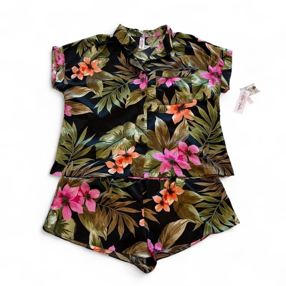Lilac + London tropical print pajama set